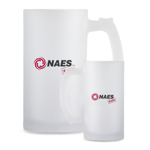 Full Color Decorative Frosted Glass Mug 16oz-NAES Safe