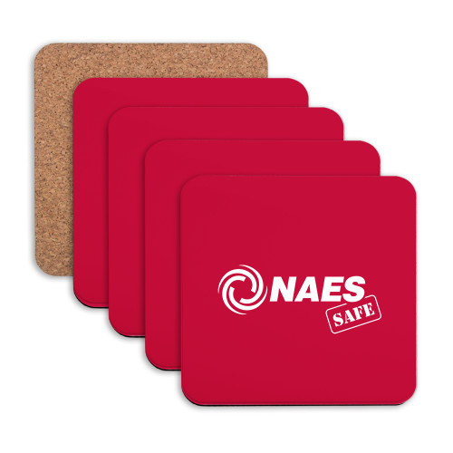 Hardboard Coaster w/Cork Backing 4/set-NAES Safe