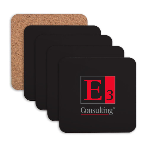 Hardboard Coaster w/Cork Backing 4/set-E3 Consulting