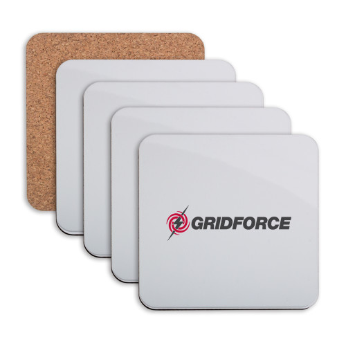 Hardboard Coaster w/Cork Backing 4/set-Gridforce