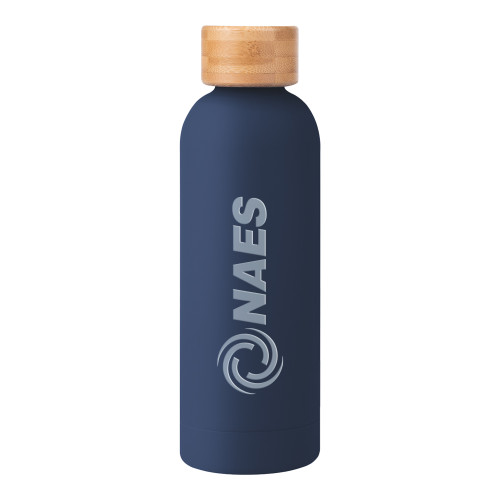 Blair Navy Stainless Steel Bottle w/ Bamboo Lid 17 oz-NAES  Engraved