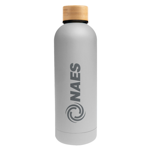 Blair White Stainless Steel Bottle w/ Bamboo Lid 17 oz-NAES  Engraved