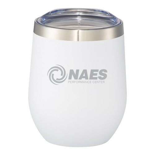 Corzo Vacuum Insulated White Cup 12oz-NAES Performance CenterEngraved