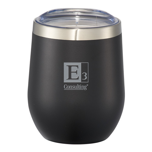 Corzo Vacuum Insulated Black Cup 12oz-E3 Consulting  Engraved