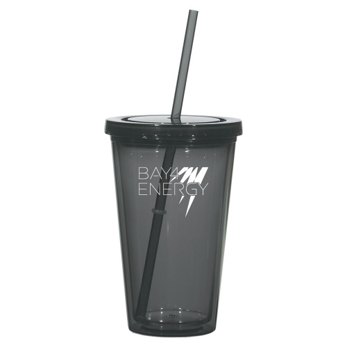 Madison Double Wall Charcoal Tumbler w/Straw 16oz-NAES Bay4 Energy