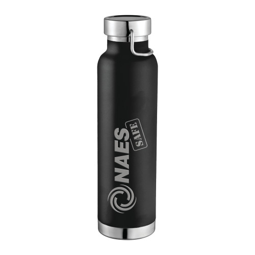 Thor Copper Vacuum Insulated Black Bottle 22oz-NAES Safe  Engraved