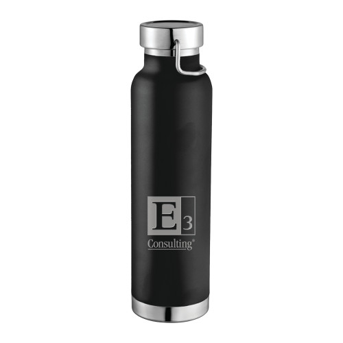 Thor Copper Vacuum Insulated Black Bottle 22oz-E3 Consulting  Engraved