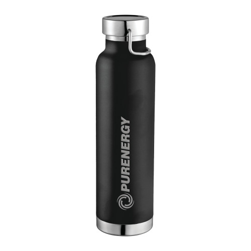 Thor Copper Vacuum Insulated Black Bottle 22oz-PurEnergy Engraved