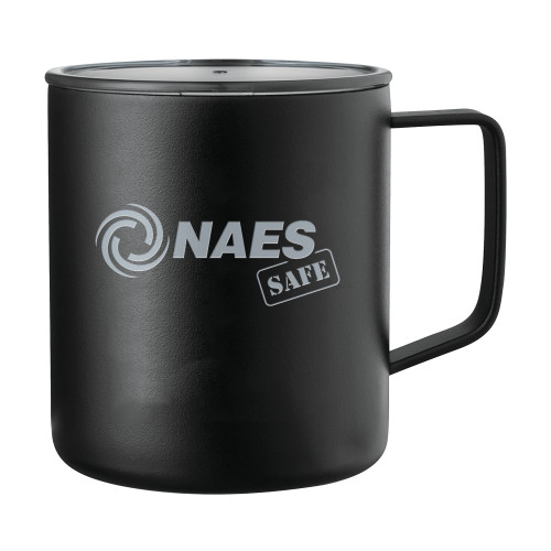 Rover Camp Vacuum Insulated Black Mug 14oz-NAES Safe  Engraved