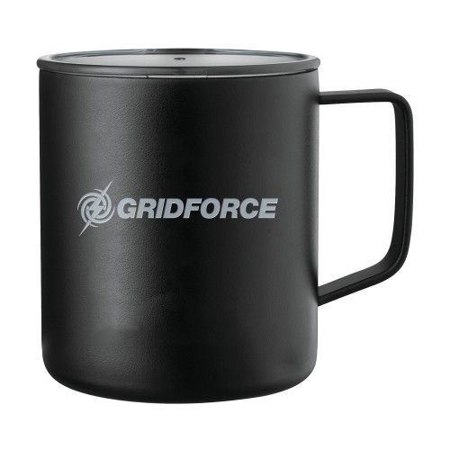 Rover Camp Vacuum Insulated Black Mug 14oz-Gridforce Engraved