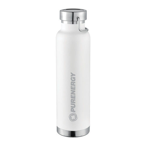Thor Copper Vacuum Insulated White Bottle 22oz-PurEnergy Engraved