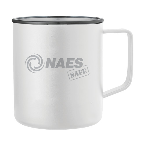 Rover Camp Vacuum Insulated White Mug 14oz-NAES Safe  Engraved