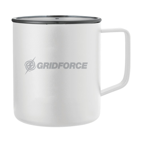 Rover Camp Vacuum Insulated White Mug 14oz-Gridforce Engraved