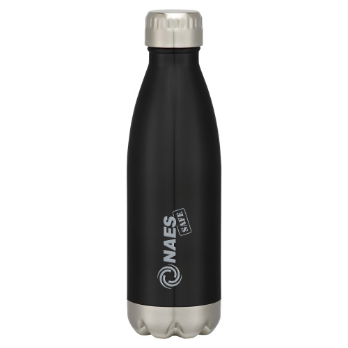 Swig Stainless Steel Black Bottle 16oz-NAES Safe  Engraved