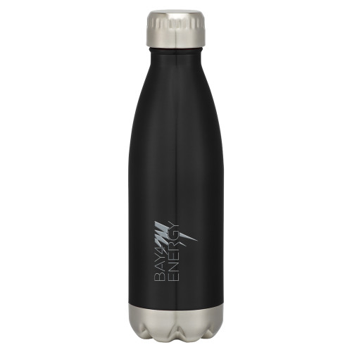 Swig Stainless Steel Black Bottle 16oz-NAES Bay4 Energy Engraved
