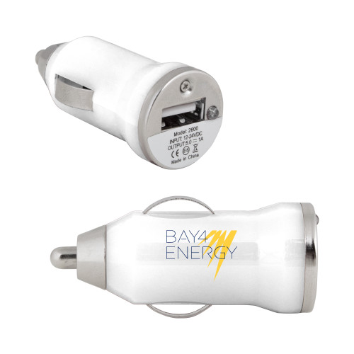 On the Go White Car Charger-NAES Bay4 Energy
