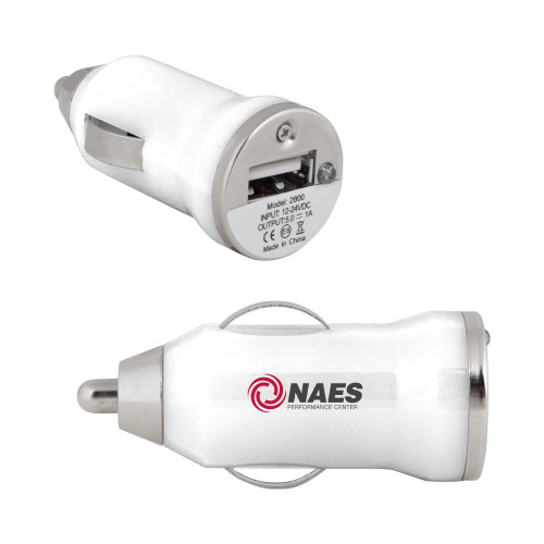 On the Go White Car Charger-NAES Performance Center