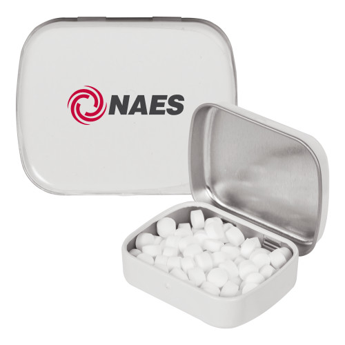 White Rectangular Peppermint Tin-NAES