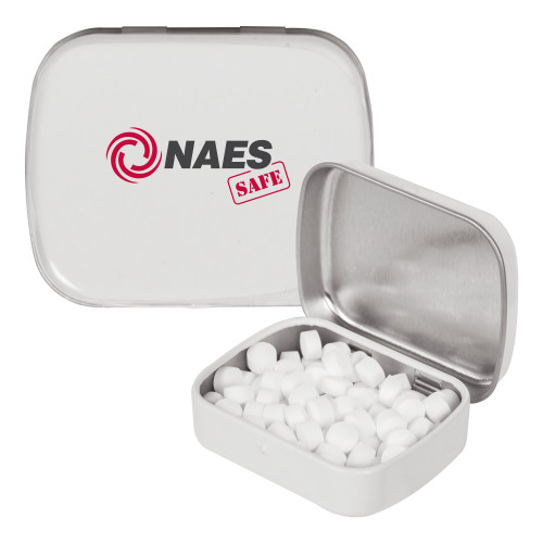 White Rectangular Peppermint Tin-NAES Safe