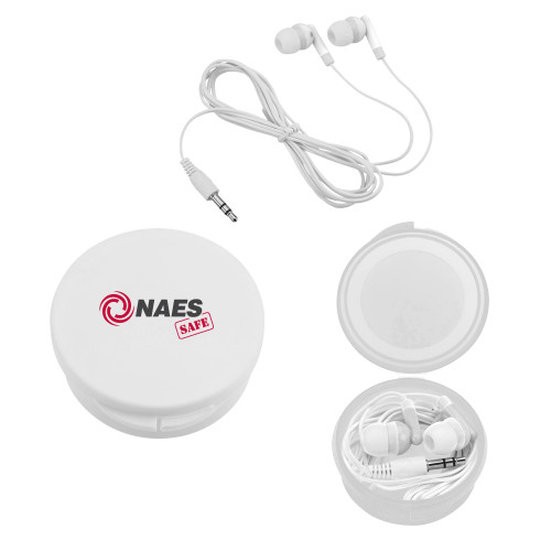 Ear Buds in White Case-NAES Safe