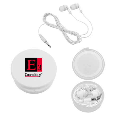 Ear Buds in White Case-E3 Consulting