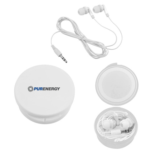 Ear Buds in White Case-PurEnergy