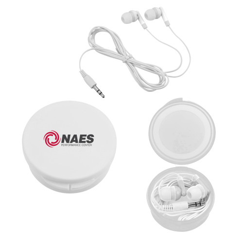 Ear Buds in White Case-NAES Performance Center