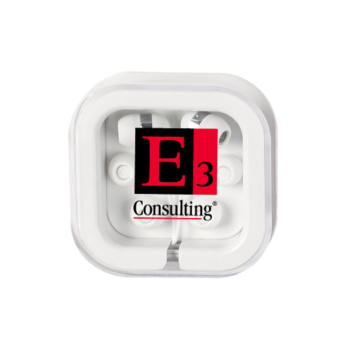 Ear Buds in Clear Square Case-E3 Consulting