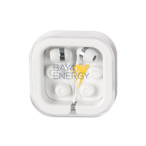 Ear Buds in Clear Square Case-NAES Bay4 Energy