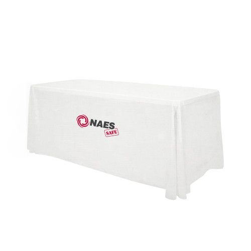 White 6 foot Table Throw-NAES Safe