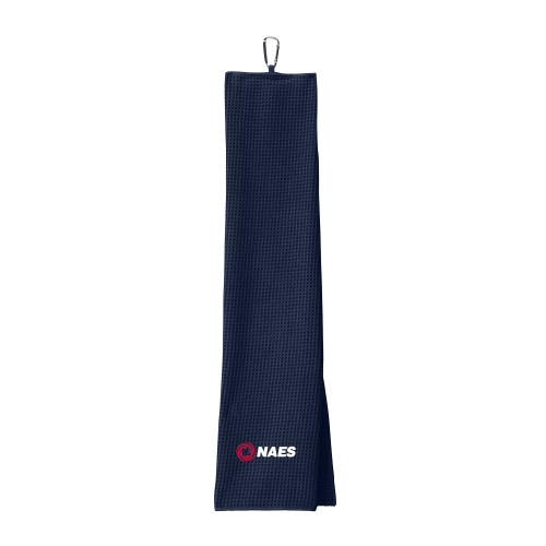 Navy Waffle Microfiber Golf Towel-NAES