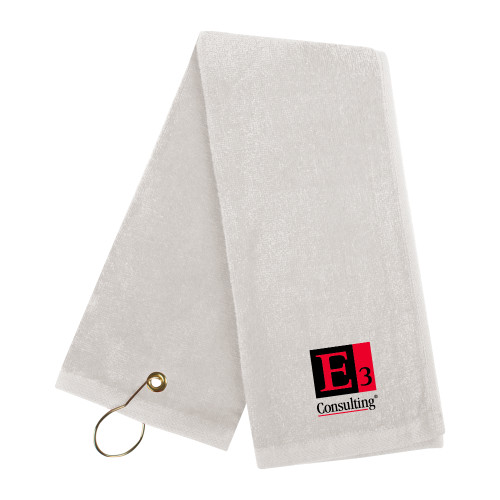 White Golf Towel-E3 Consulting