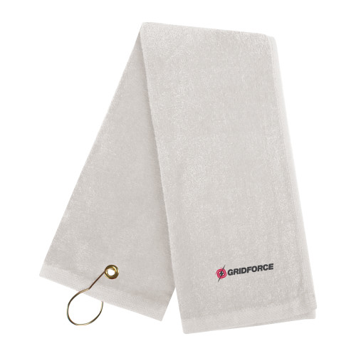 White Golf Towel-Gridforce