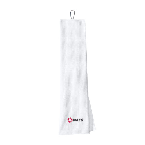 White Waffle Microfiber Golf Towel-NAES