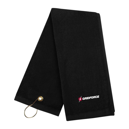Black Golf Towel-Gridforce