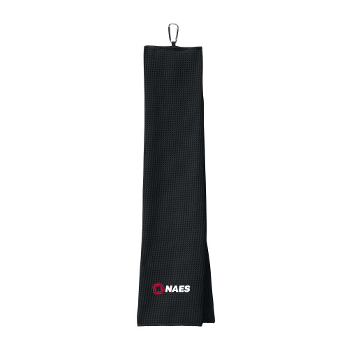 Black Waffle Microfiber Golf Towel-NAES