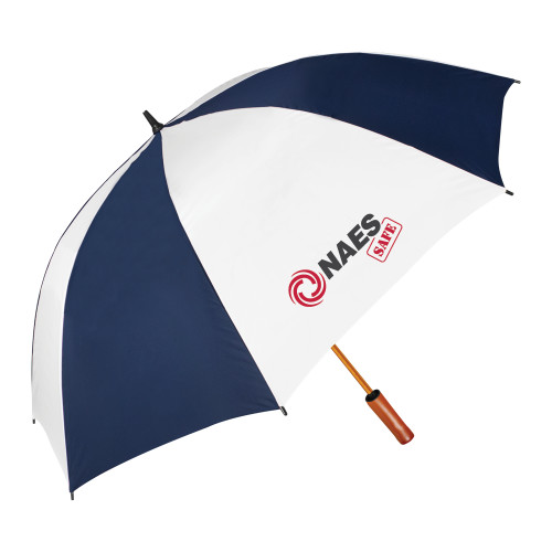64 Inch Navy/White Umbrella-NAES Safe