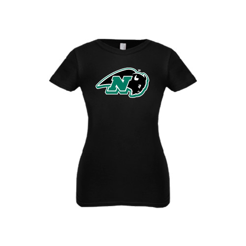 Women's Green Nichols College Bison Athletics T-Shirt