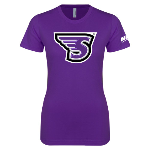 Next Level Womens Purple Boyfriend Tee-NEC Stonehill S