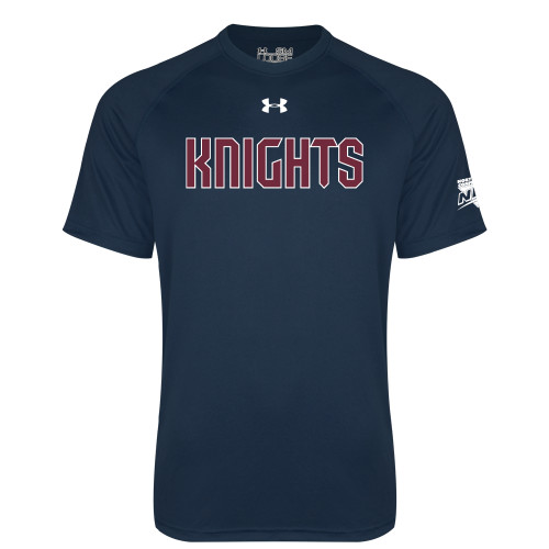 Under Armour Navy Tech Tee-NEC Fairleigh Knights Wordmark