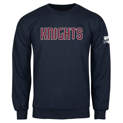 Navy Fleece Crew-NEC Fairleigh Knights Wordmark