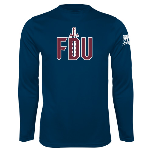 Navy Performance Long Sleeve Shirt-NEC FDU with Sword