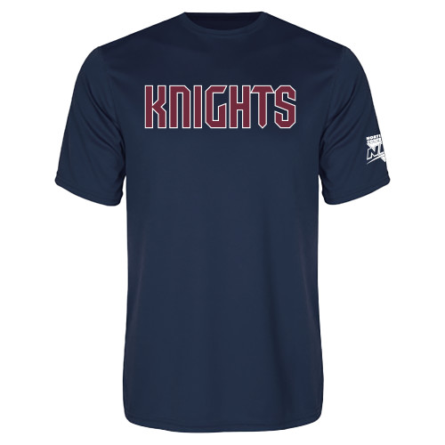 Navy Performance Tee-NEC Fairleigh Knights Wordmark