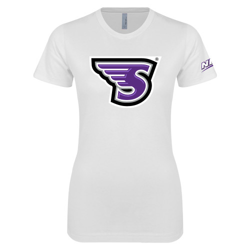Next Level Womens White Boyfriend Tee-NEC Stonehill S