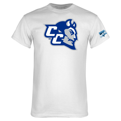 White T Shirt-Northeast Conference Central Connecticut CC Mascot Mark