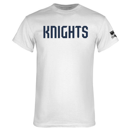 White T Shirt-NEC Fairleigh Knights Wordmark