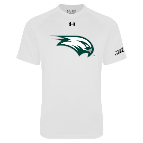 Under Armour White Tech Tee-Northeast Conference Wagner College Mascot Mark