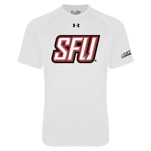Under Armour White Tech Tee-Northeast Conference Saint Francis University Primary Mark