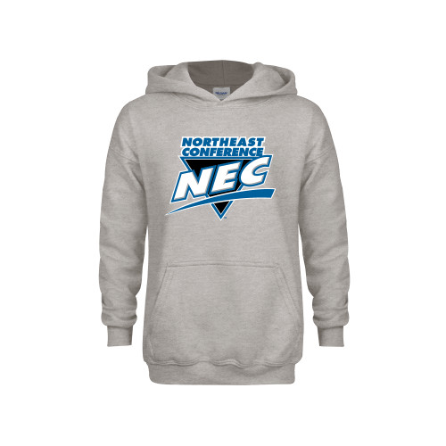 Youth Grey Fleece Hood-Northeast Conference NEC Full Mark