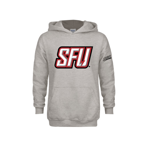 Youth Grey Fleece Hood-Northeast Conference Saint Francis University Primary Mark